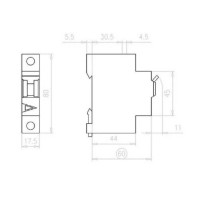 PL7-B10/1 Jistič PL7, char B, 1-pólový, Icn10kA, In10A / 262674